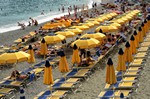 yellow umbrellas